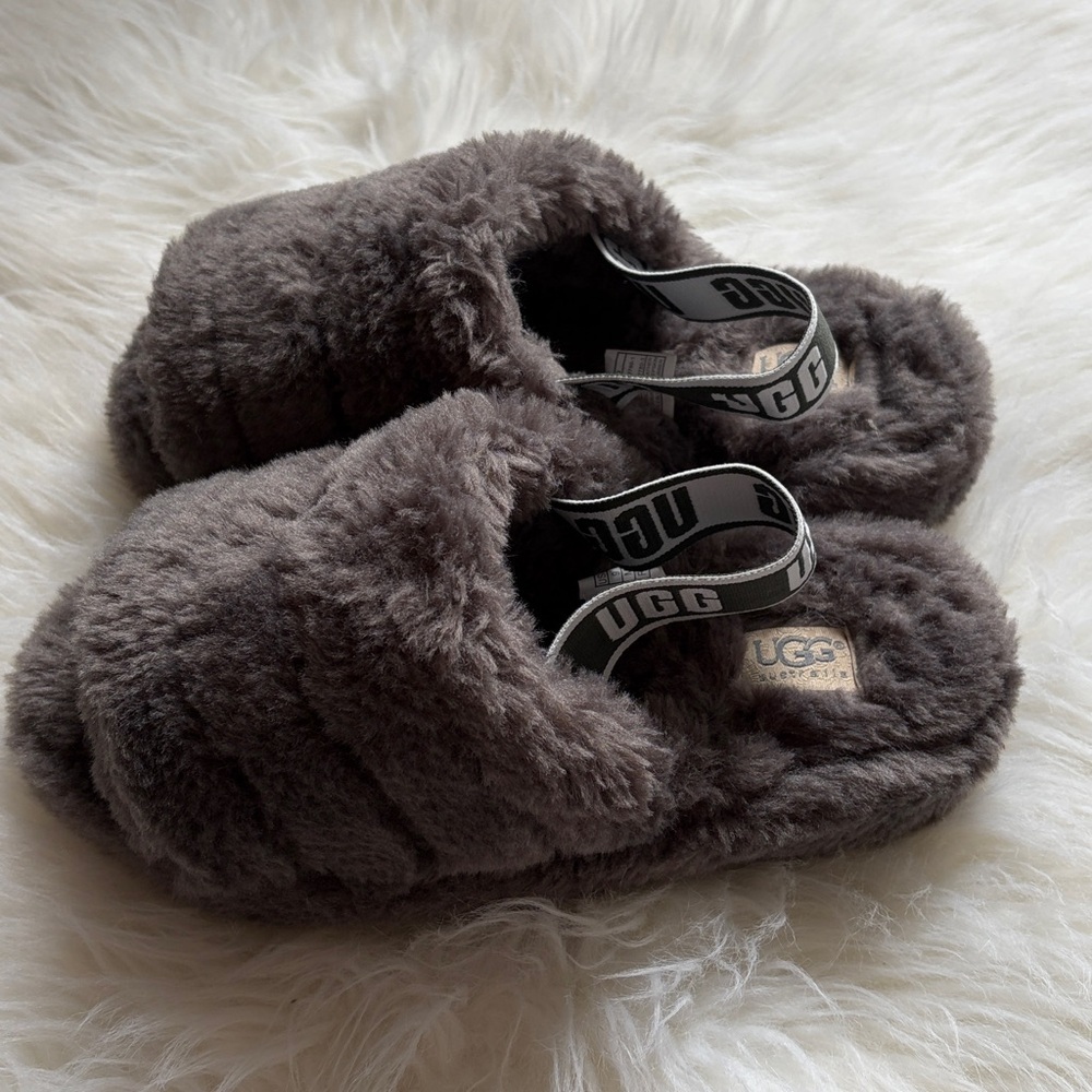 Ugg Australia Ladies Oh Yeah Grey Slip On Slides slippers-Size 9